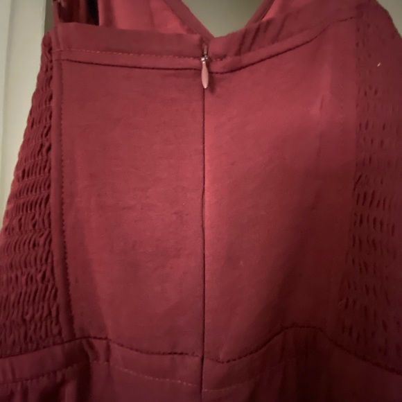 Express Wine Satin Jumpsuit - Picture 5 of 6